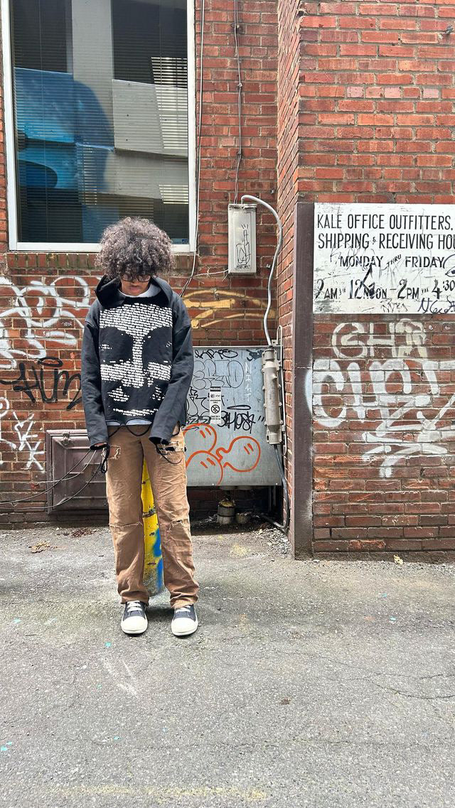Cropped Distressed Hoodie