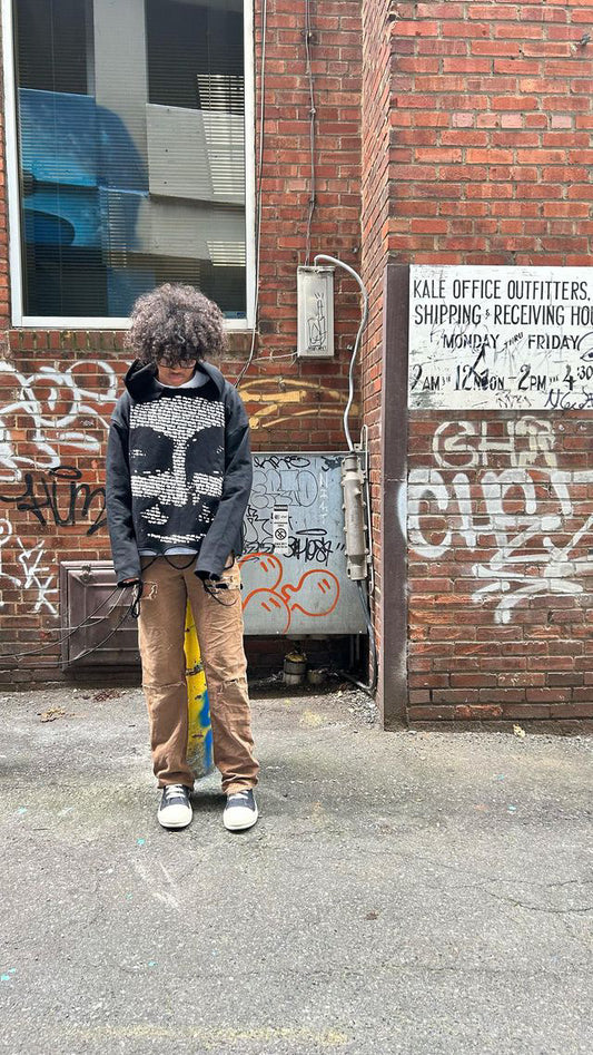 Cropped Distressed Hoodie