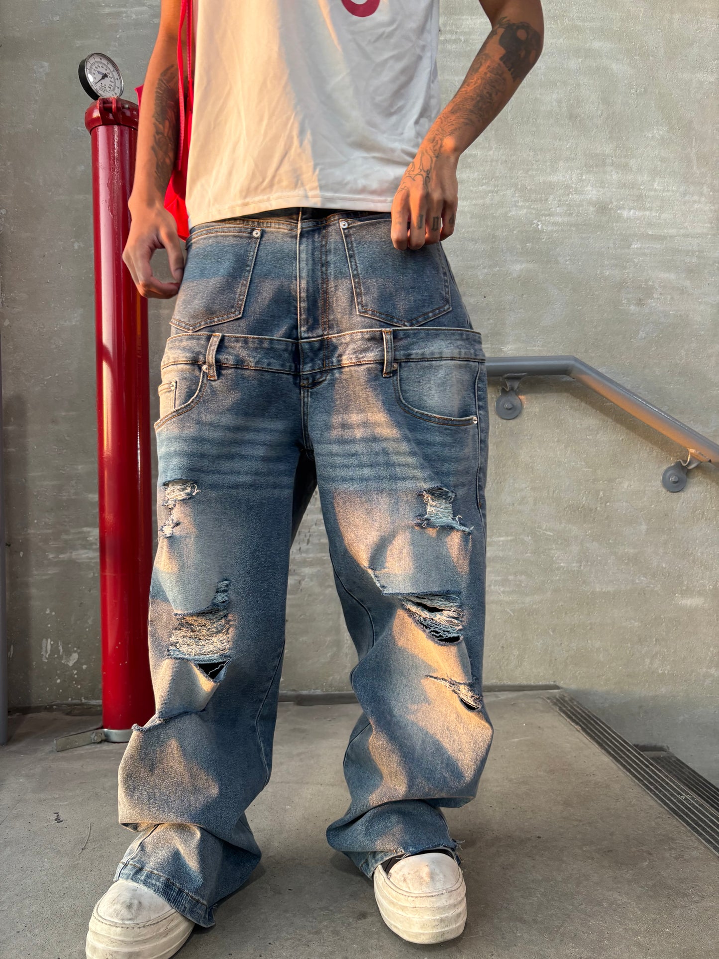 “NOT JUST HUMAN”  DENIM JEANS